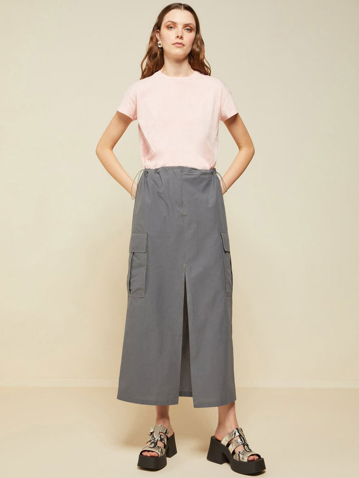 Ottod'Ame Poplin Long Skirt Graphite