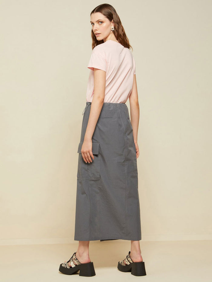 Ottod'Ame Poplin Long Skirt Graphite