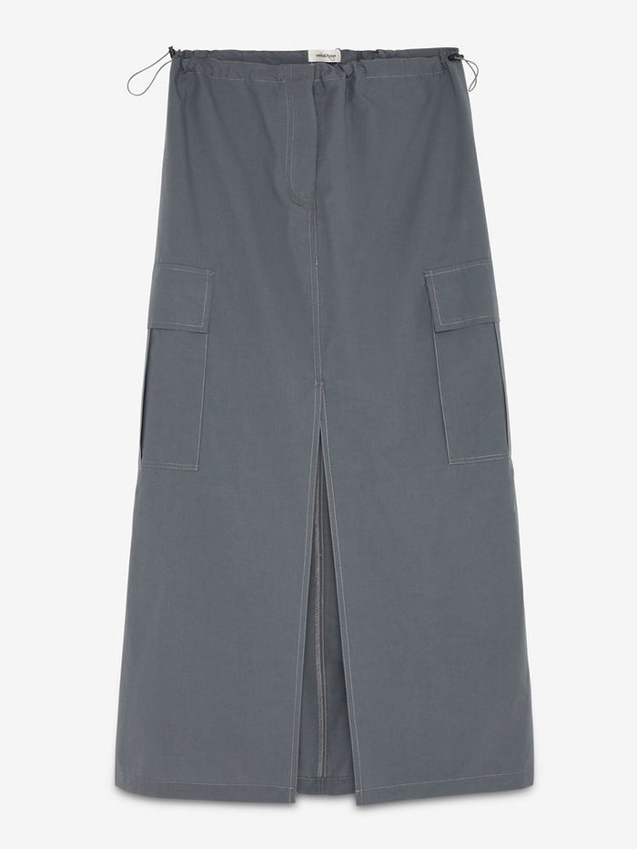 Ottod'Ame Poplin Long Skirt Graphite