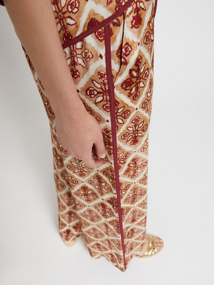 Ottod'Ame Printed Viscose Palazzo Trousers Sand