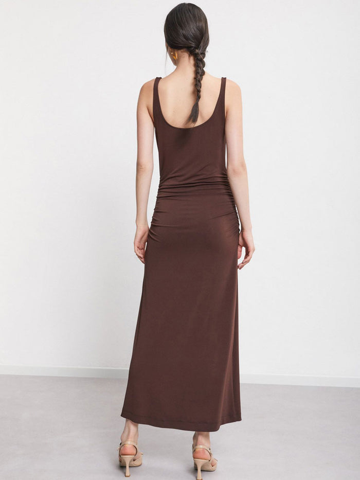 Ottod'Ame Stretch Long Dress Chocolate