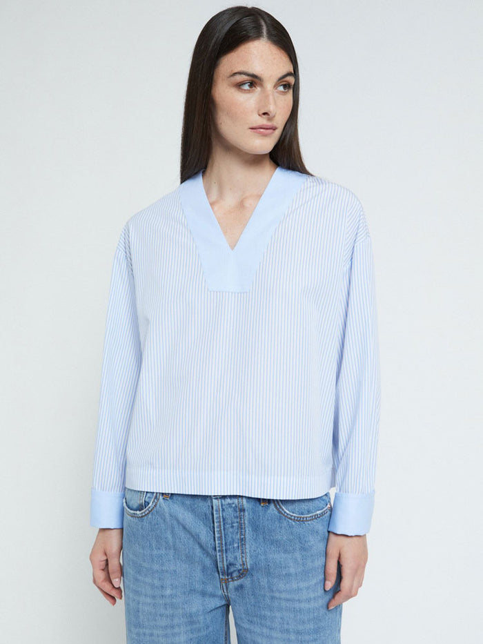 Ottod'Ame Striped Shirt Blue & White