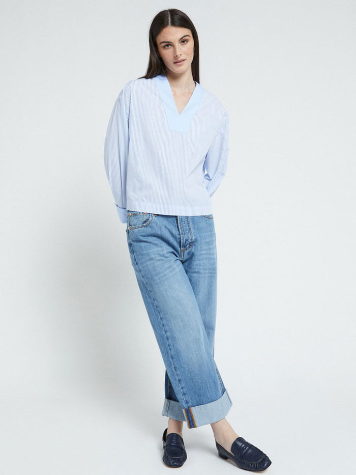 Ottod'Ame Striped Shirt Blue & White