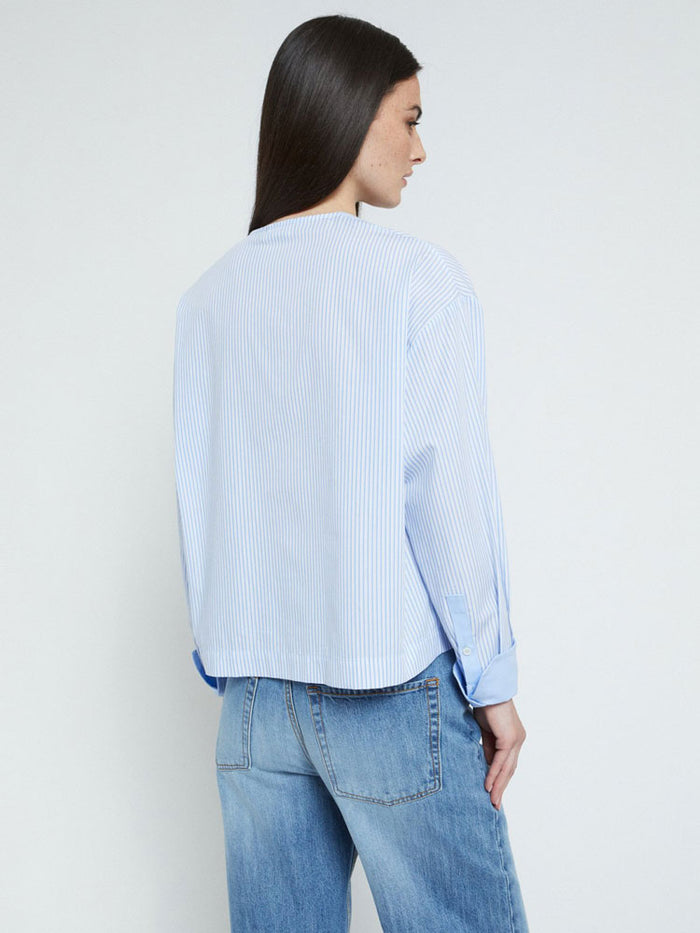 Ottod'Ame Striped Shirt Blue & White