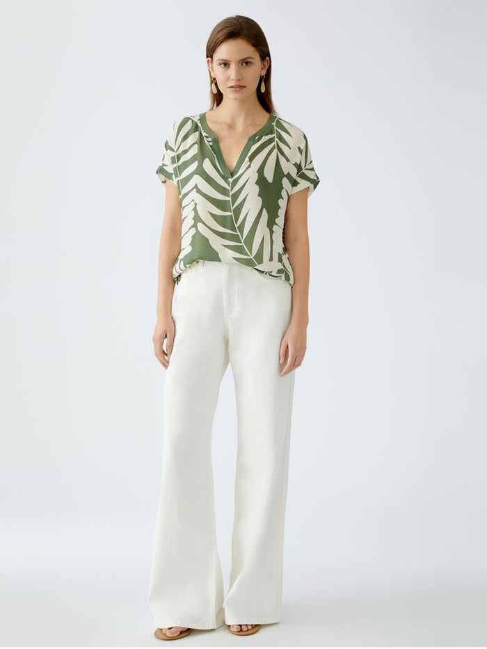 Oui Blouse Khaki & Stone