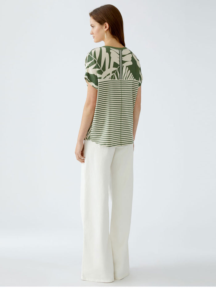 Oui Blouse Khaki & Stone