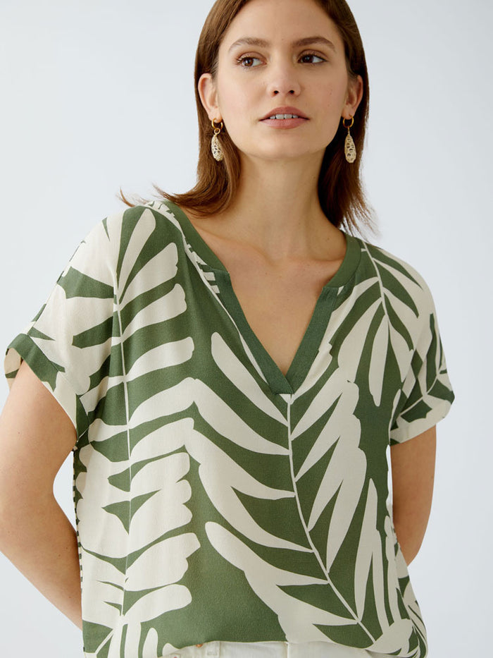 Oui Blouse Khaki & Stone