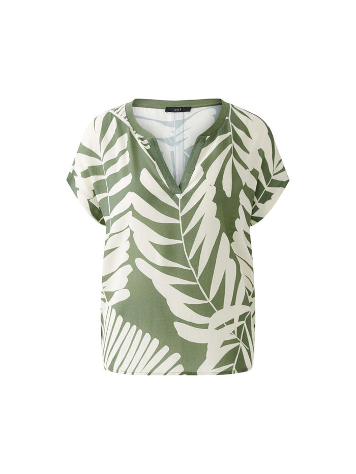 Oui Blouse Khaki & Stone