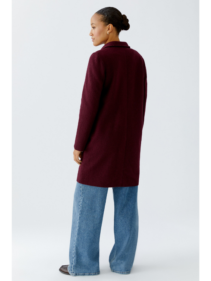 Oui Boiled Wool Coat Bramble Berry