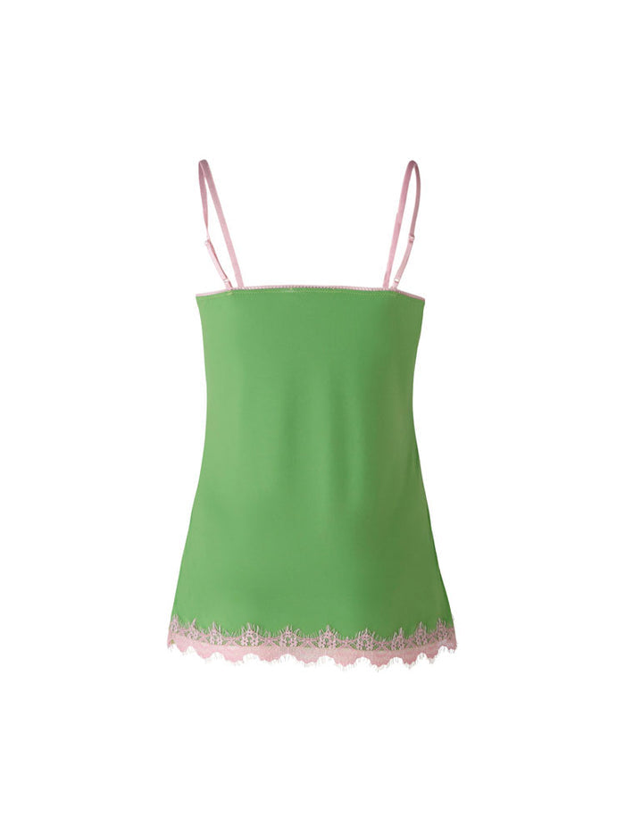 Oui Cami Top Green & Pink