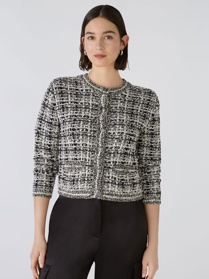 Oui Cardigan Black & Off White