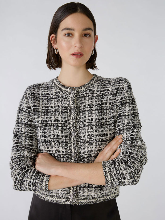 Oui Cardigan Black & Off White