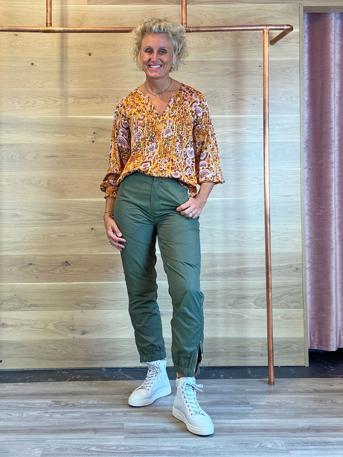 Oui Cuffed Pants Khaki