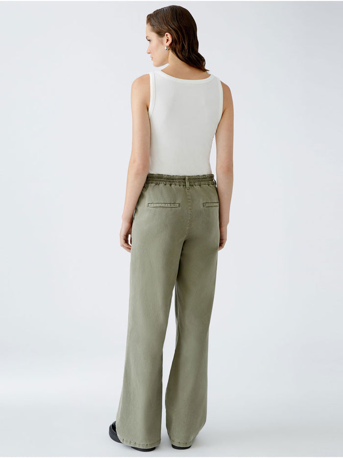 Oui Denim Trousers Dusty Olive