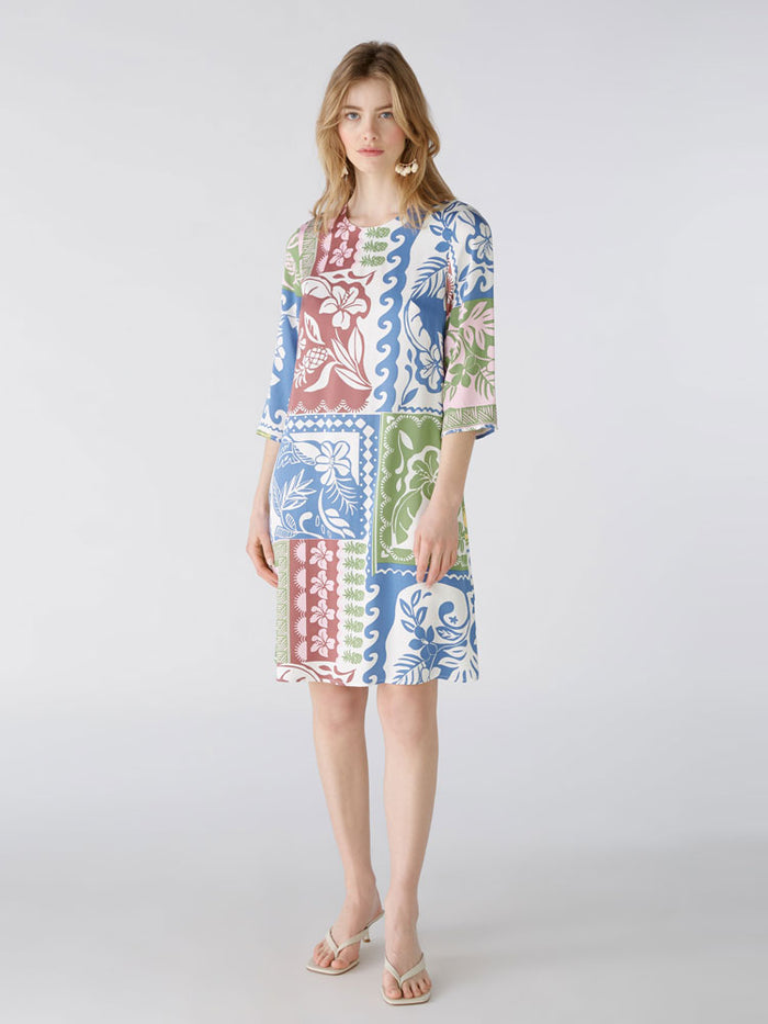 Oui Dress Blue & Green