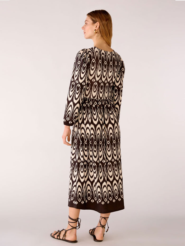 Oui Dress Dark Brown & Stone