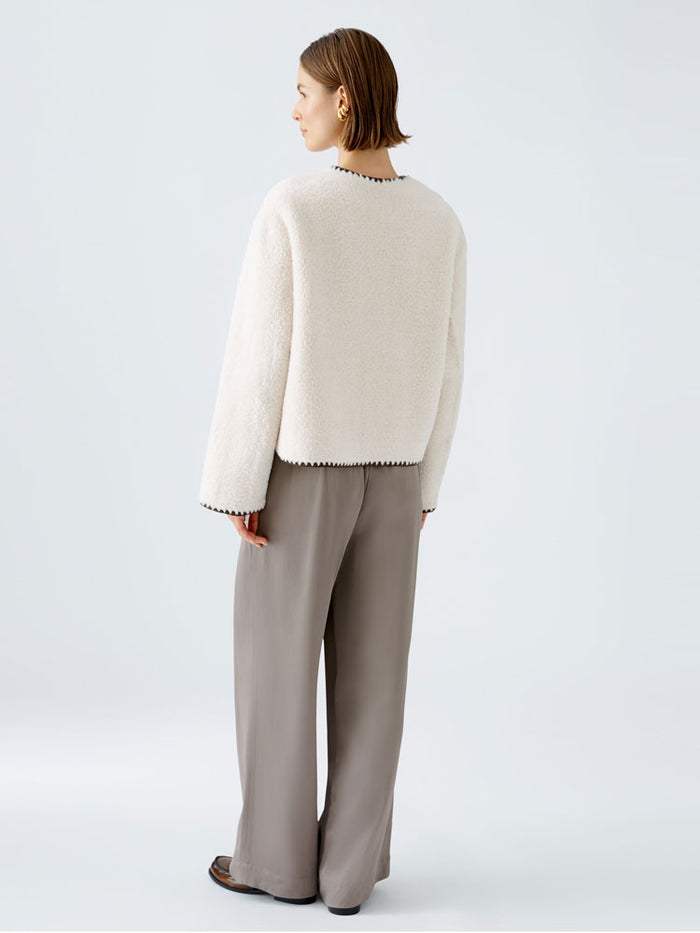 Oui Jacket Off White & Brown