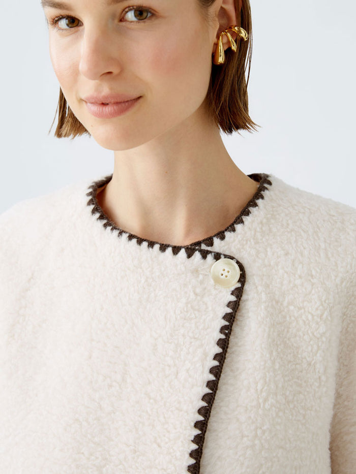 Oui Jacket Off White & Brown