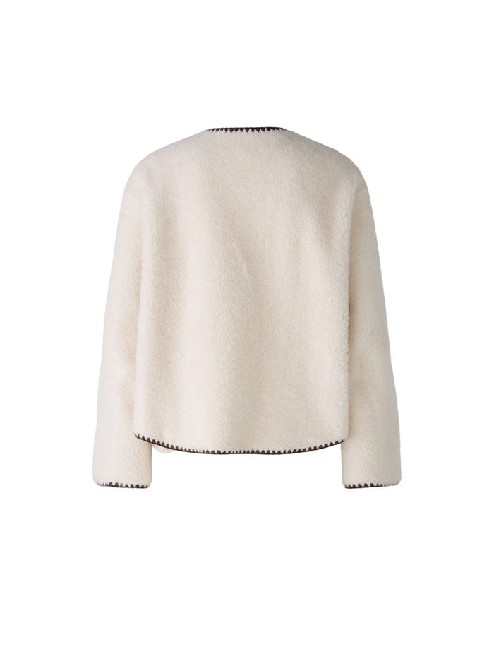 Oui Jacket Off White & Brown