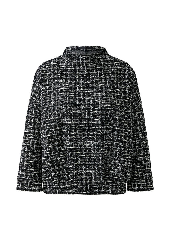 Oui Knitted Sweatshirt Style Jumper Black & Off-white