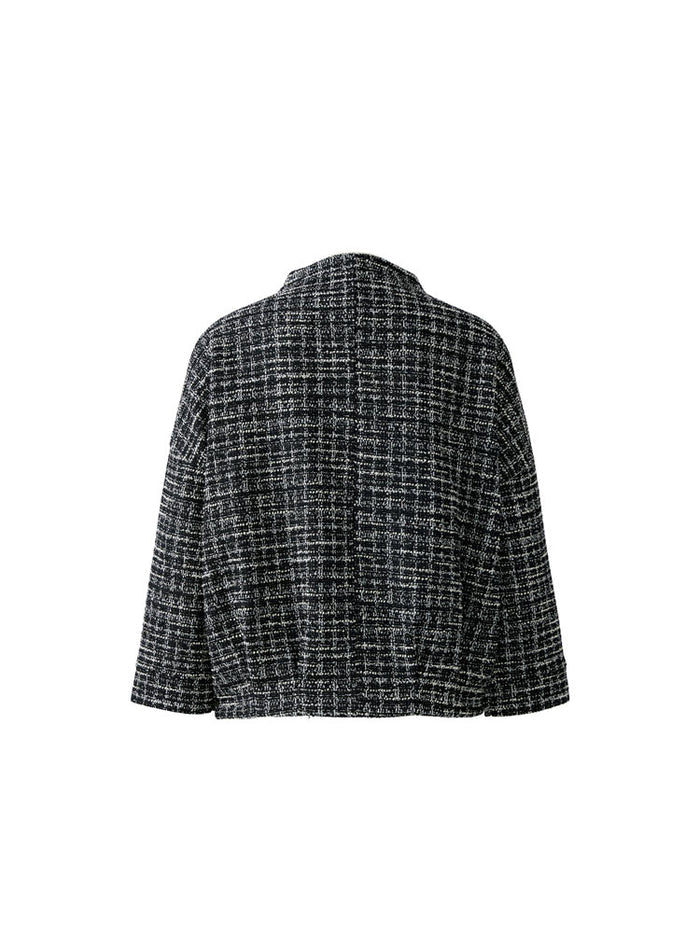 Oui Knitted Sweatshirt Style Jumper Black & Off-white