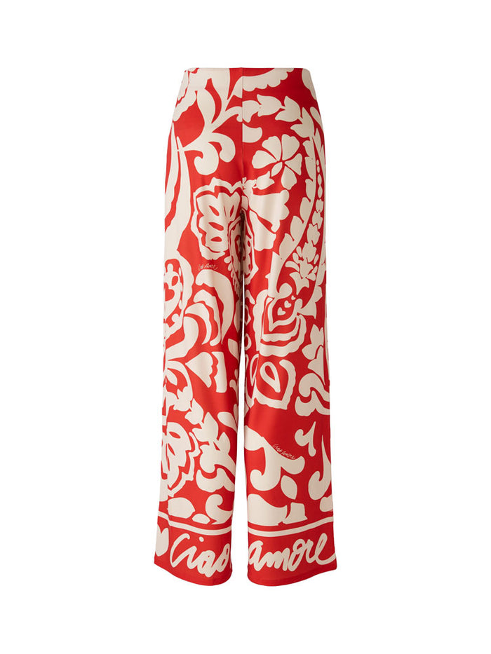 Oui Marlene Trousers Red & White