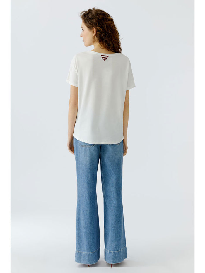 Oui Printed 'Amour' T-Shirt Cloud Dancer
