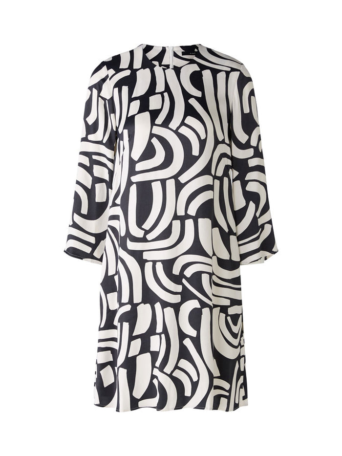 Oui Short Dress Black & Off White