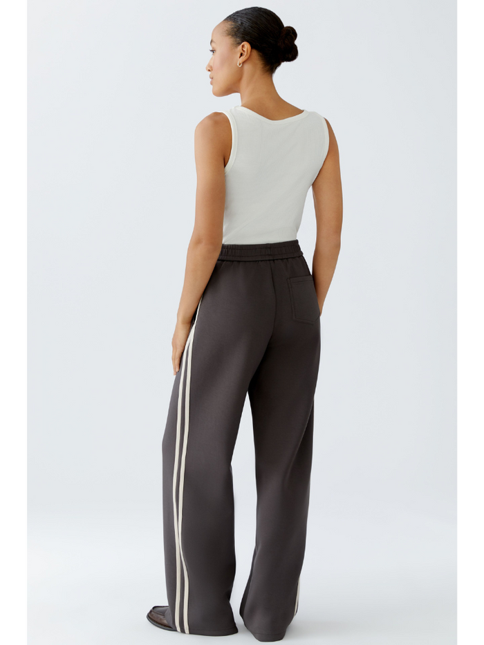 Oui Side Stripe Trousers Espresso