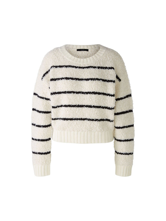 Oui Striped Jumper White & Black