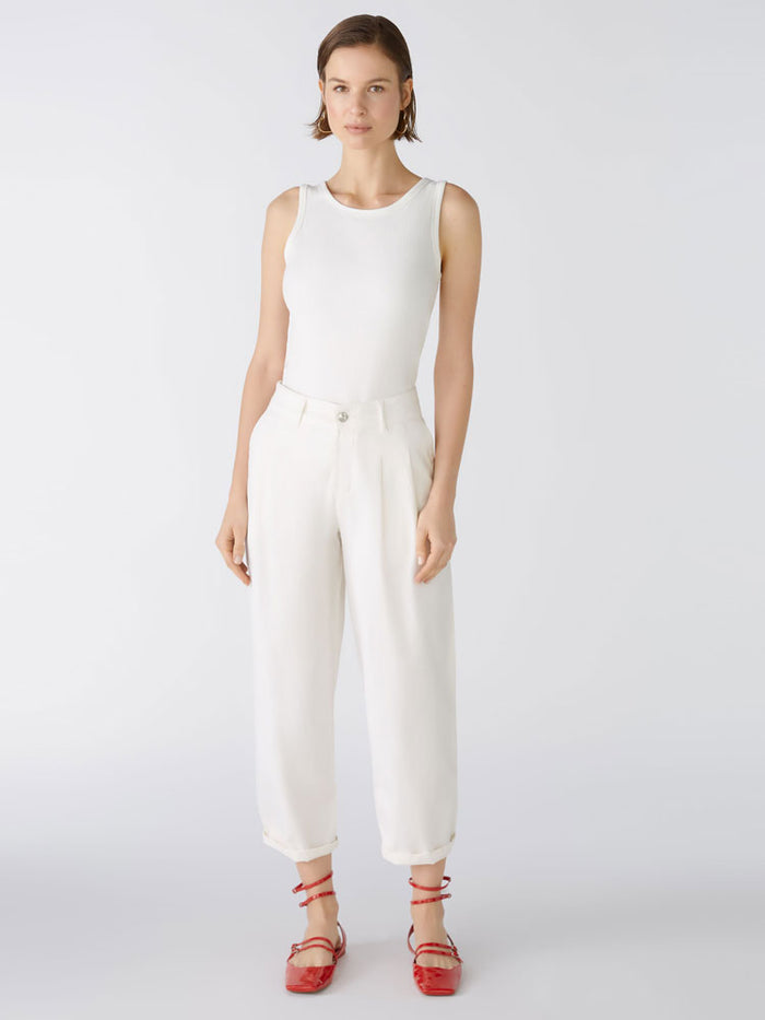 Oui The Relaxed Trousers Off White