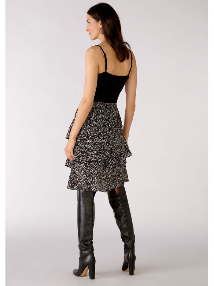 Oui Tiered Skirt Black