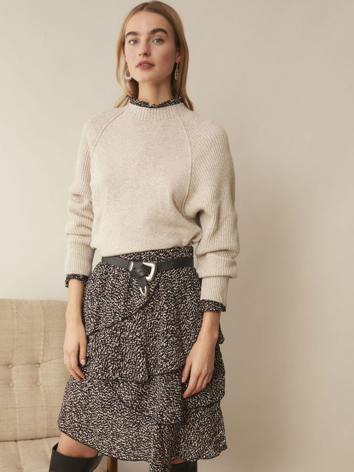 Oui Tiered Skirt Black