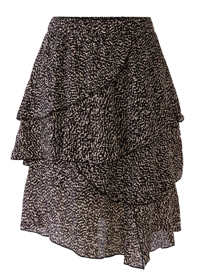 Oui Tiered Skirt Black
