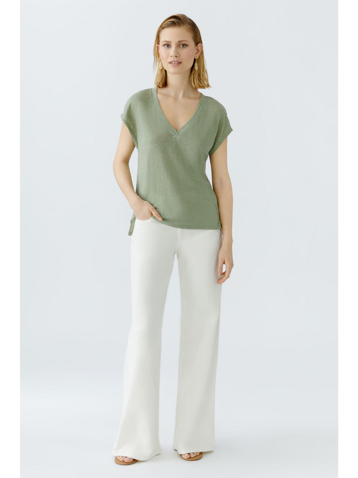 Oui V-Neck T-Shirt Sage