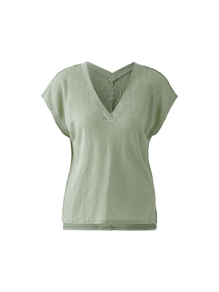 Oui V-Neck T-Shirt Sage