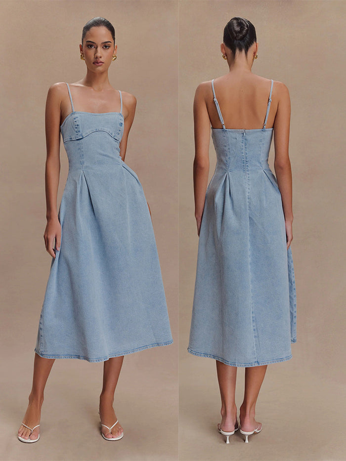 Ovia Midi Dress - Light Blue