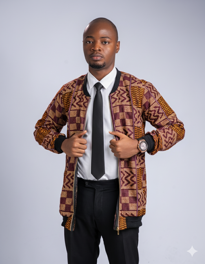 Oye Men's African Print Bomber Jacket