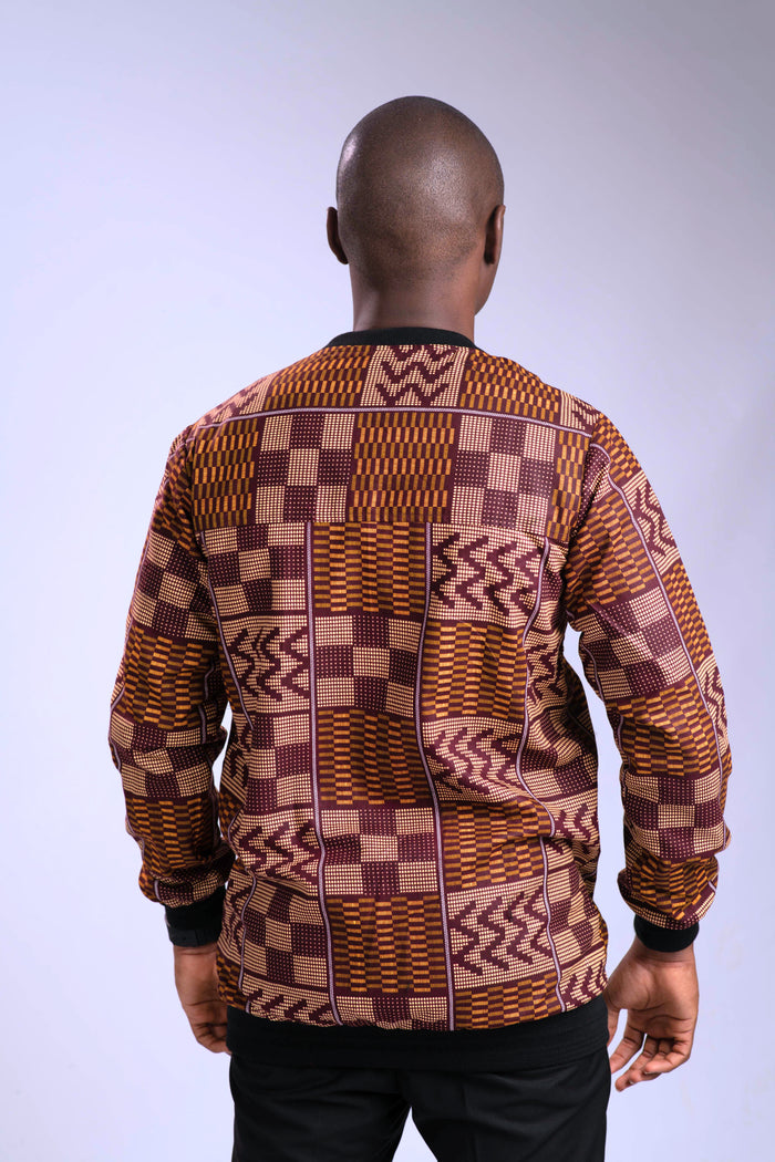Oye Men's African Print Bomber Jacket