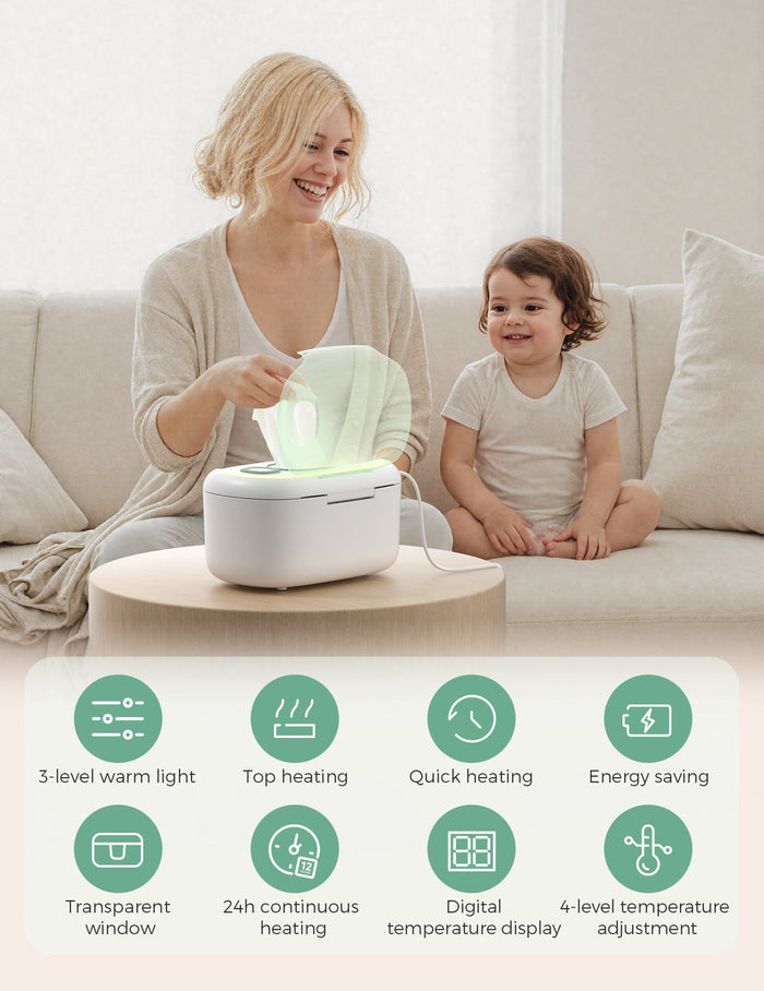 Pack Soins Bébé : Aspirateur nasal électrique + Lime à ongles électrique pour bébé + Chauffe-lingettes