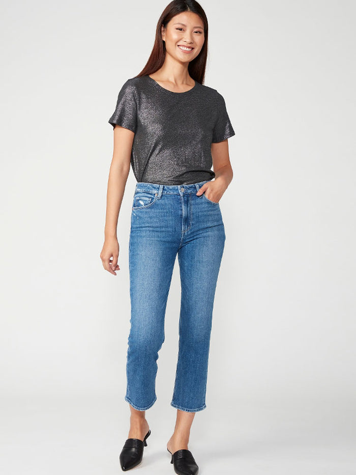Paige Sarah Straight Ankle Jeans in Rural Distressed