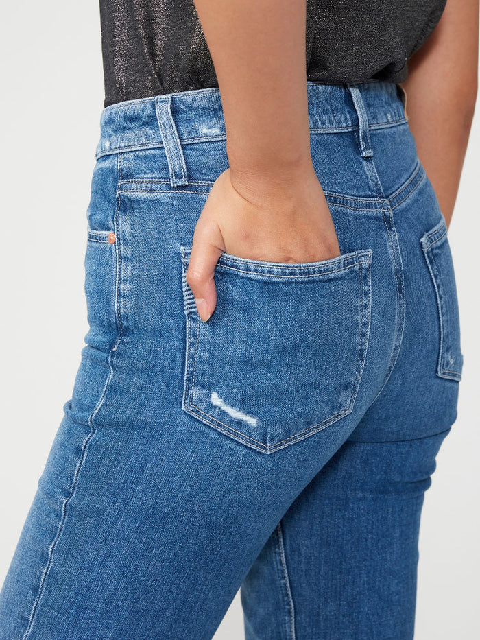 Paige Sarah Straight Ankle Jeans in Rural Distressed