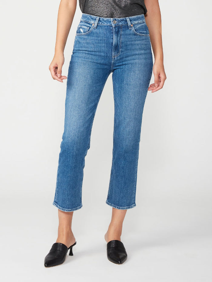 Paige Sarah Straight Ankle Jeans in Rural Distressed