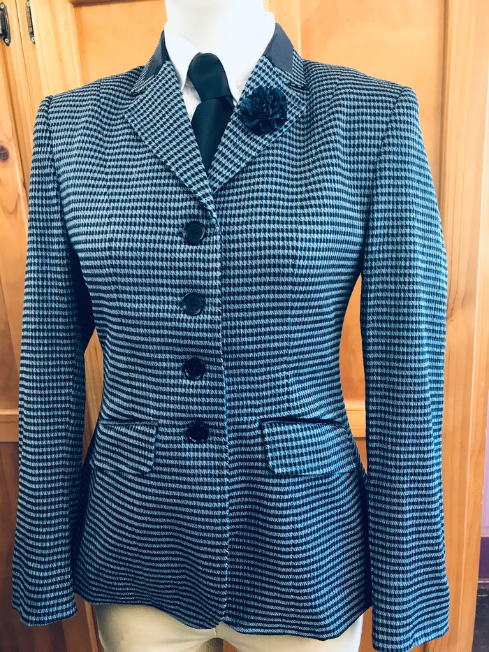 Pale Blue & Navy Check Wool Blend Adults Show Hunter Jacket (633)