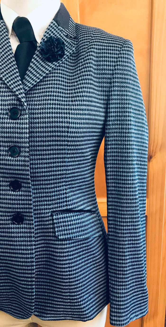 Pale Blue & Navy Check Wool Blend Adults Show Hunter Jacket (633)