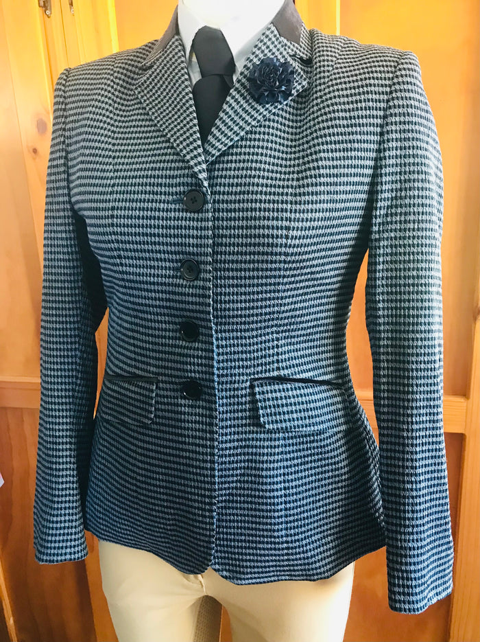 Pale Blue & Navy Check Wool Blend Adults Show Hunter Jacket (633)