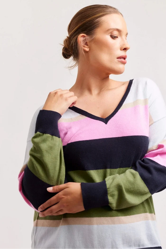 Parfait V-Neck Cotton Cashmere Sweater - Frost Blue