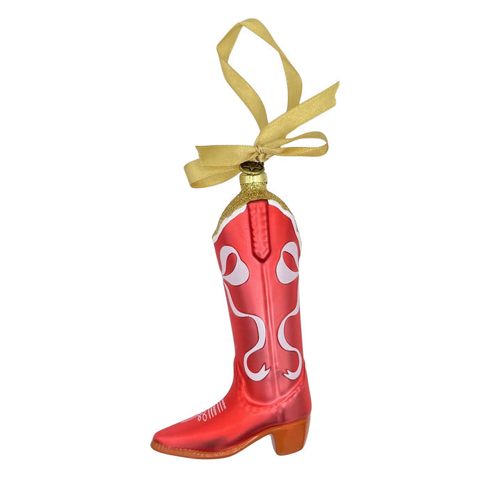 Petite Paloma Claire Red Bow Boot Ornament