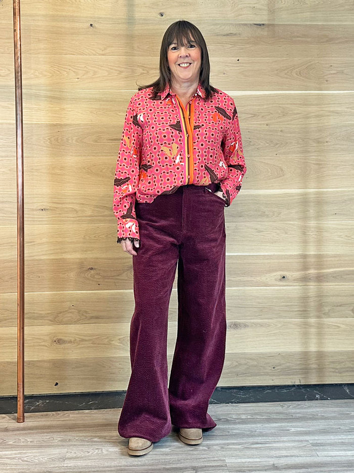 Pieszak Gilly Jeans Stunning Corduroy Burgundy