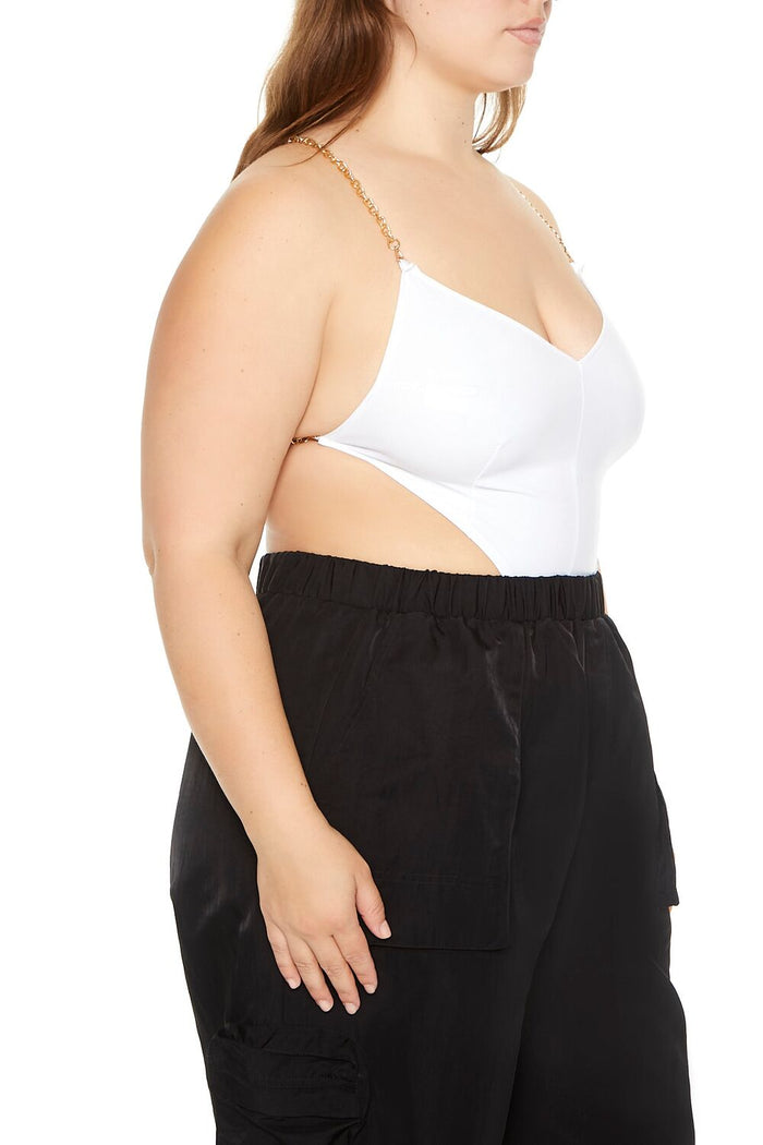 Plus Size Cutout Chain Bodysuit